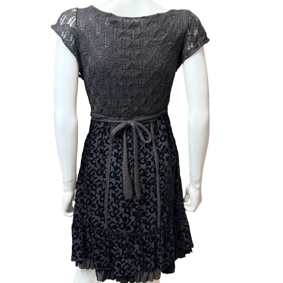 Free People 2012 Velvet Burnout Combo Women’s Dress Size 10 - Picture 2 of 9